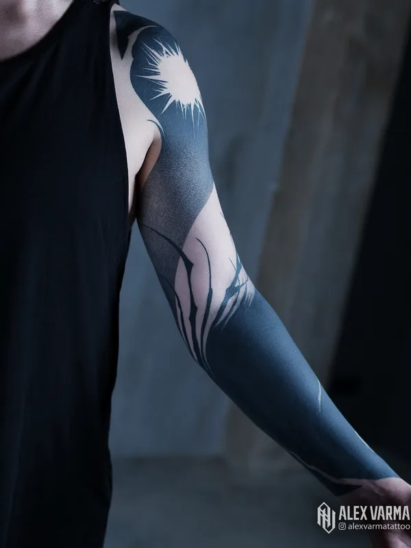 male blackandgrey ornamental 타투 부위 arm #94202 | 타투이스트 Алексей Варма