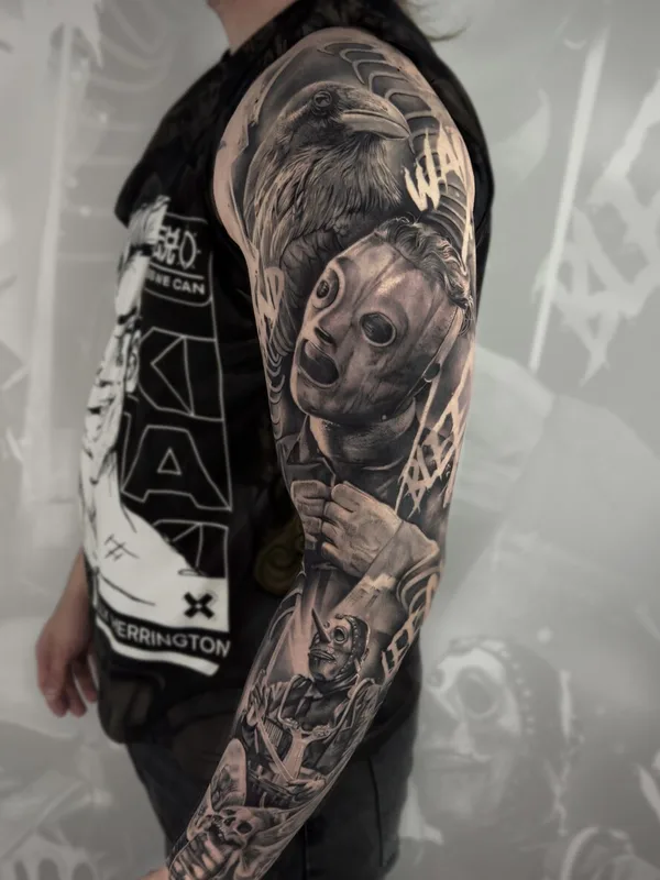 male black and grey realism Tatuagem em full sleeve #93493 | Tatuador Александров Артем