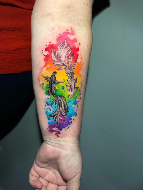 female color watercolor 纹身 在 forearm #97472 | 纹身师 Neto Tattoo Florida