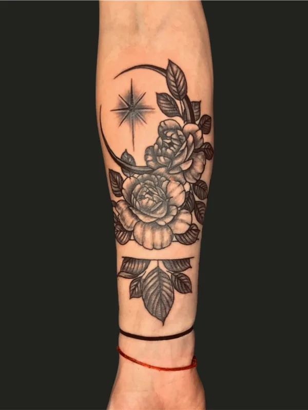 black and grey black and grey Tatuaggio su forearm #94288 | Tatuatore Дмитрий Большаков