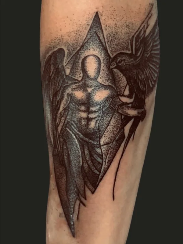 black and grey black and grey Tatuaggio su forearm #94289 | Tatuatore Дмитрий Большаков