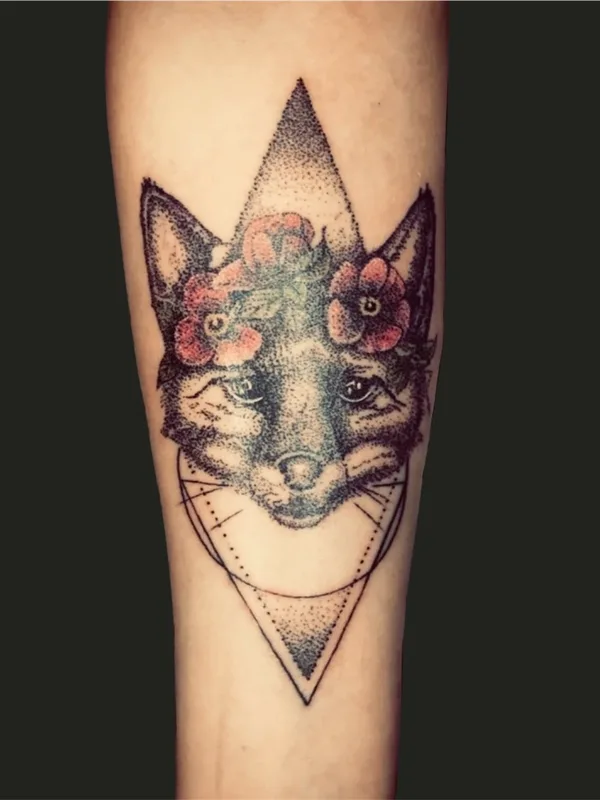 color dotwork Tatuaggio su forearm #94287 | Tatuatore Дмитрий Большаков