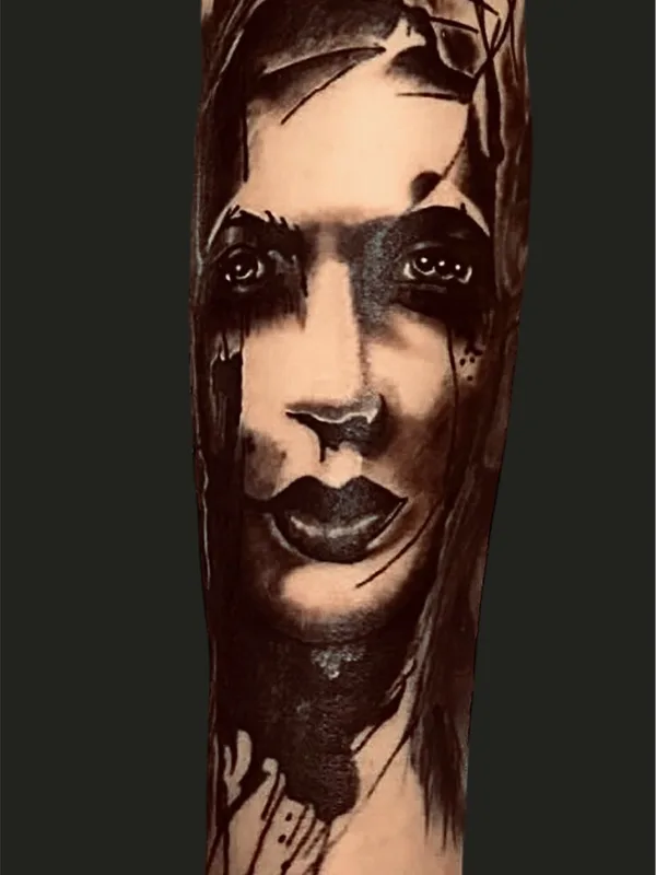 black blackwork Tatuaggio su forearm #94292 | Tatuatore Дмитрий Большаков