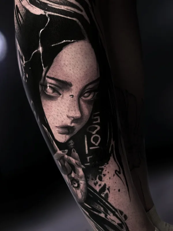 female black and grey blackwork татуировка на forearm #94784 | Тату мастер Егор Субботин
