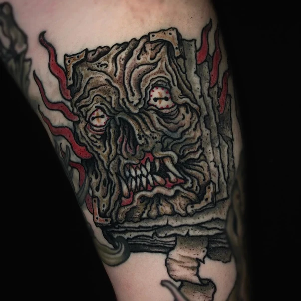 Иллюстративная Book, Monster tattoo на Предплечье