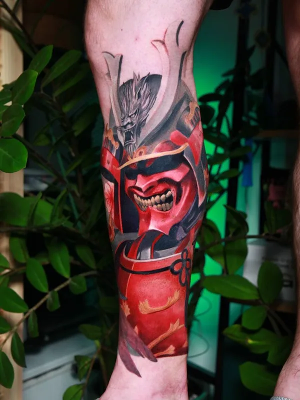 color japanese tattoo on shin #95021 | Tattoo Artist Elizaveta Me.lissa.tattoo