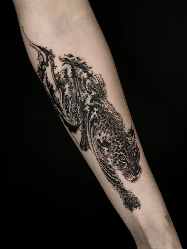 black and grey illustrative tattoo on forearm #95191 | Tattoo Artist Sol