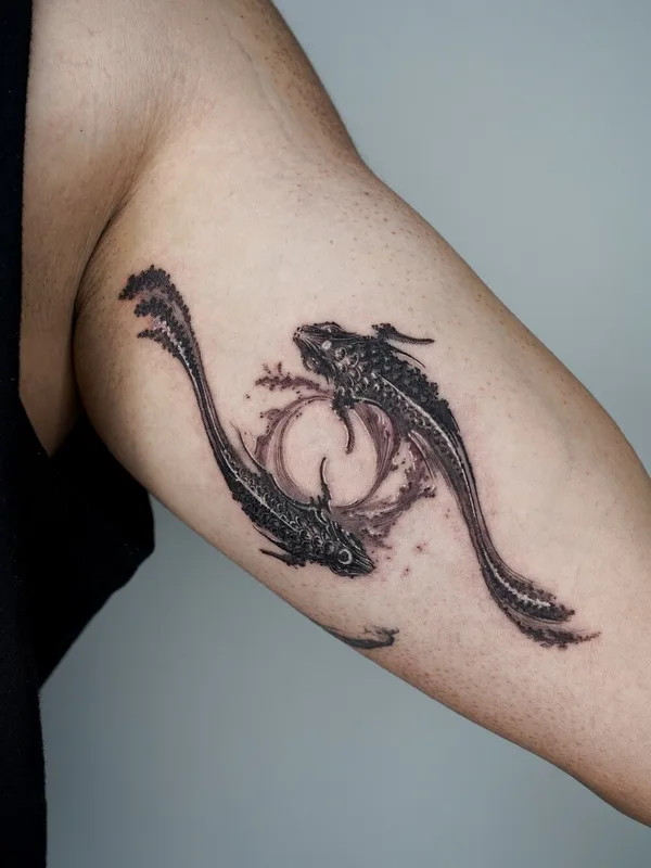 black and grey japanese tattoo on forearm #95197 | Tattoo Artist Sol