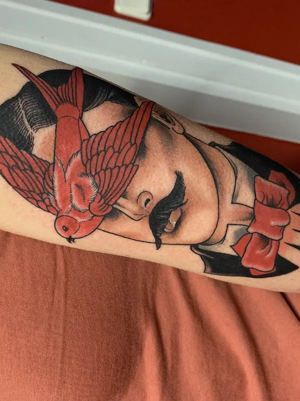 color neo-traditional 纹身 在 forearm #95444 | 纹身师 Alina VIVES