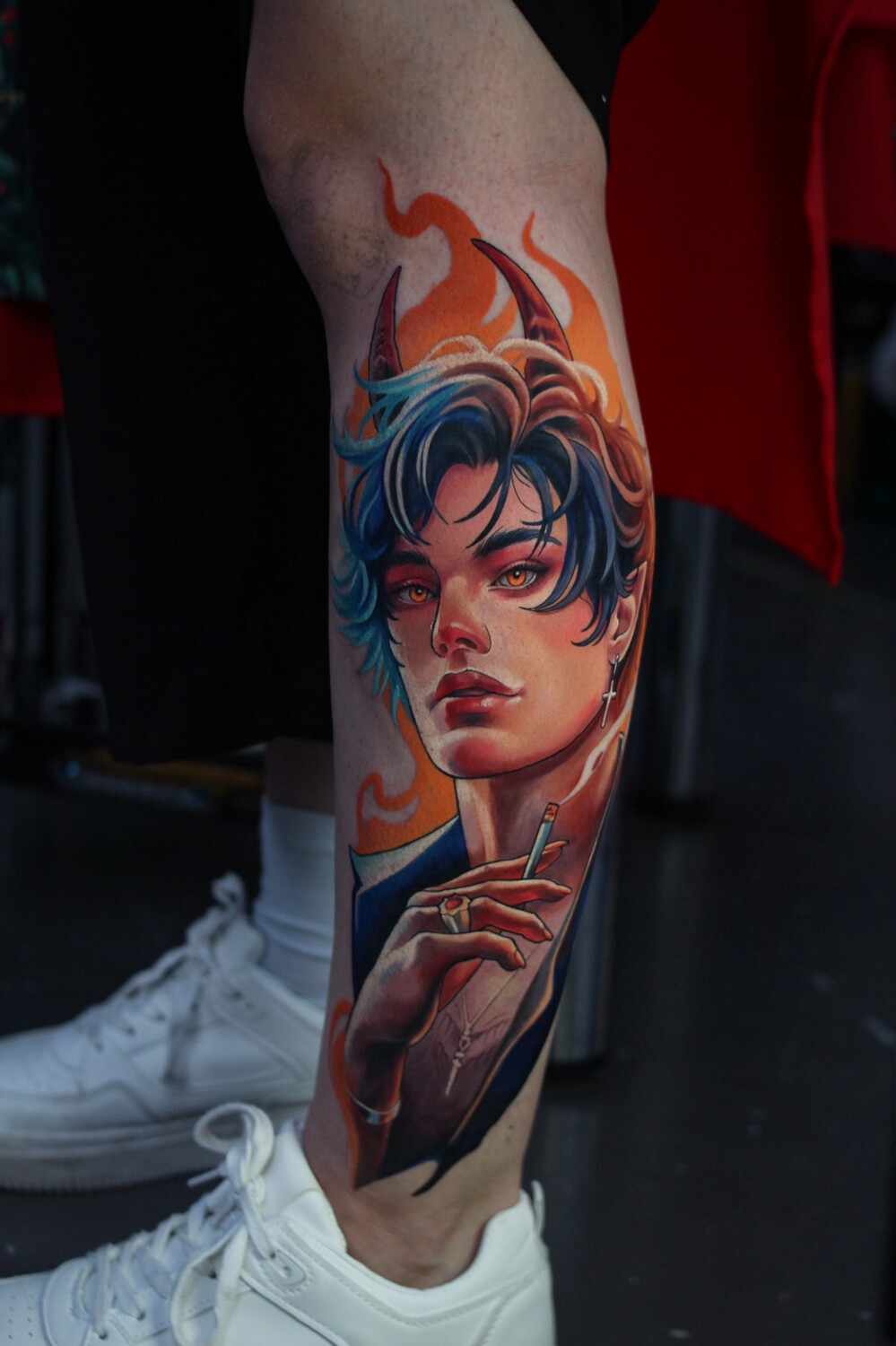 Иллюстративная Demon, Portrait tattoo на Икра