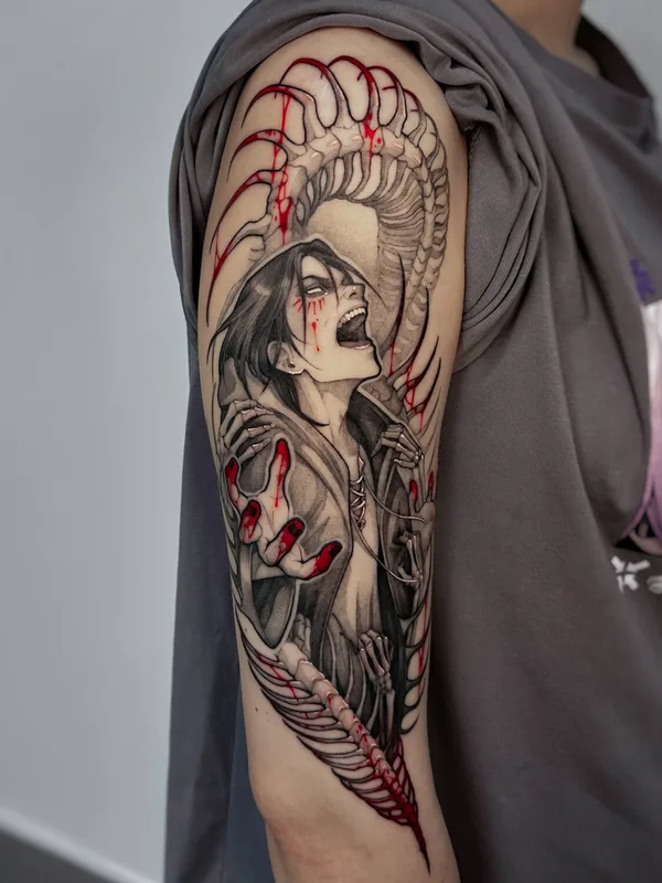 color anime tattoo auf full sleeve #99573 | Tätowierer Надежда Нестреляева