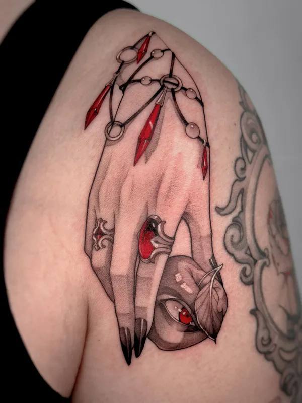 color illustrative tattoo auf shoulder #99581 | Tätowierer Надежда Нестреляева
