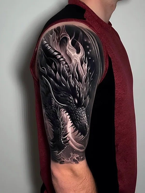 black and grey realism татуировка на full sleeve #96469 | Тату мастер Andy  Ramos
