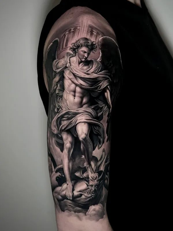 black and grey realism татуировка на full sleeve #96477 | Тату мастер Andy  Ramos
