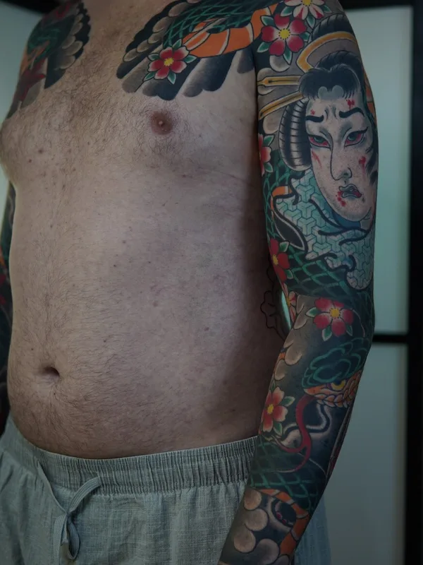 male color japanese 纹身 在 sleeve #103948 | 纹身师 Акулов Марк