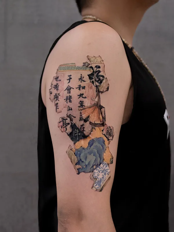 color watercolor tatuaje en upper arm #96681 | Tatuador Nako