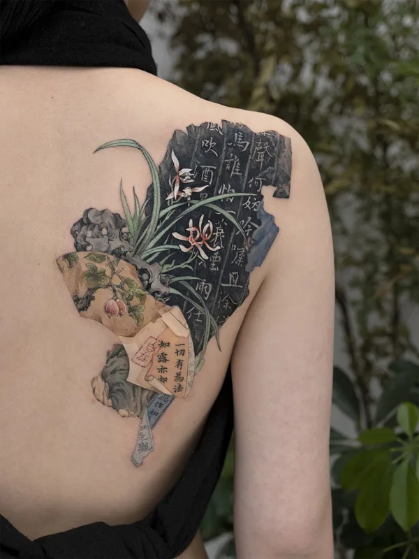 color illustrative tatuaje en shoulder blade #96687 | Tatuador Nako
