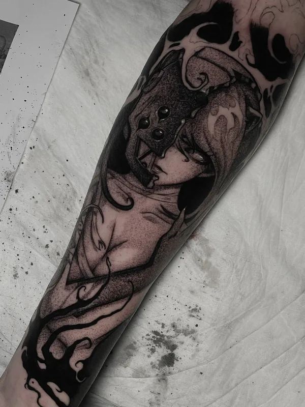 male black whipshading Tatuaggio su forearm #98631 | Tatuatore Valentin Markgraf