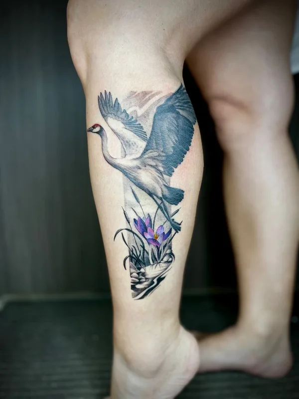 female color realism 타투 부위 leg #97865 | 타투이스트 Роман Крылов