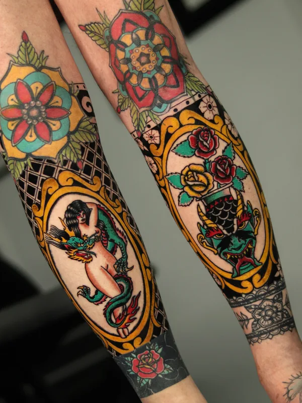 color neo-traditional 타투 부위 forearm #98047 | 타투이스트 Omar Alvarez