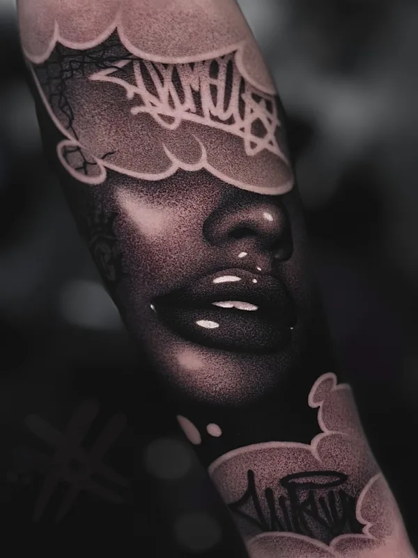 male black chicano татуировка на forearm #99715 | Тату мастер Дмитрий Парфенцев