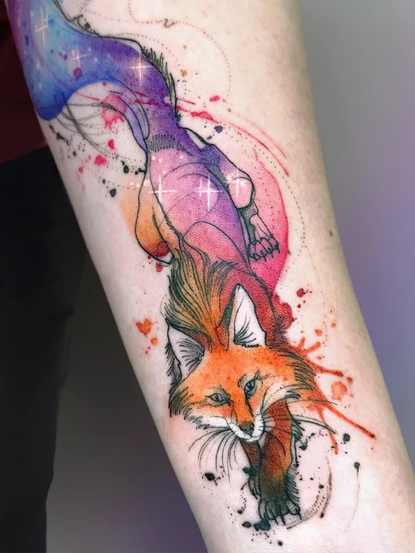 color watercolor 纹身 在 forearm #98518 | 纹身师 MissPank