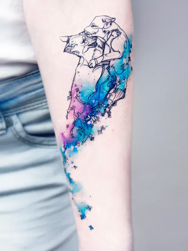 color watercolor 纹身 在 forearm #98514 | 纹身师 MissPank