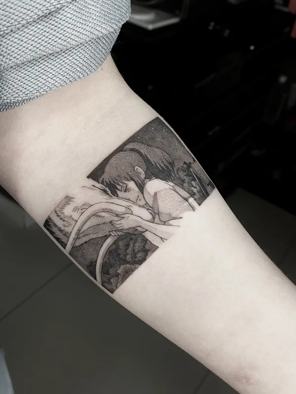 female black graphic 타투 부위 forearm #100553 | 타투이스트 Яворская Анастасия
