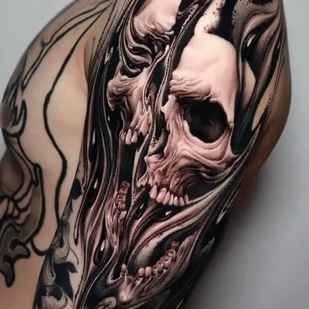 Flowing Anatomical Blackwork by Impasto