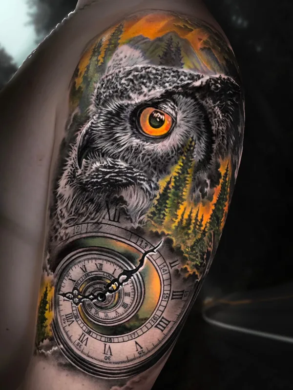 color realism tattoo auf full sleeve #100091 | Tätowierer Щелоков Дмитрий