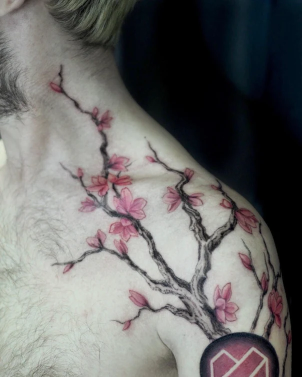 Японская Cherry blossom, Tree tattoo на Дельта