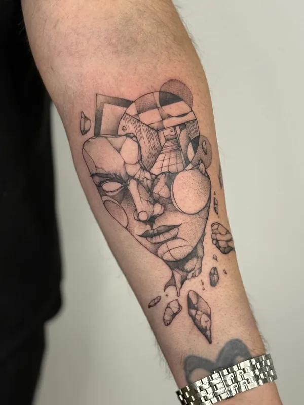 male black authorsstyle 纹身 在 forearm #100210 | 纹身师 Arturs Garoza
