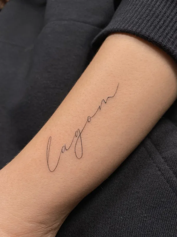 black fineline Tatuaggio su forearm #100958 | Tatuatore Ваулина Екатерина 