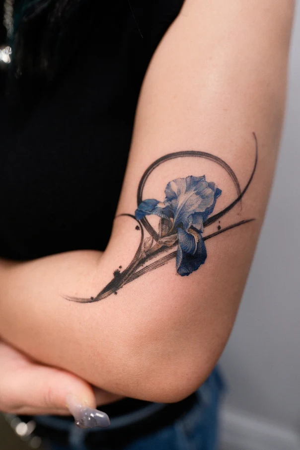 Watercolor Flower tattoo on Forearm