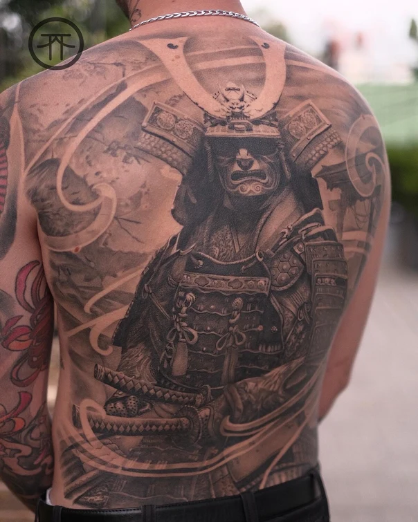 Японская Samurai, Armor tattoo на Спина (полная)