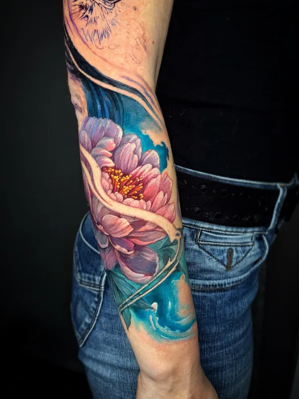 female color realism tattoo on forearm #101472 | Tattoo Artist Егор Хлуднев