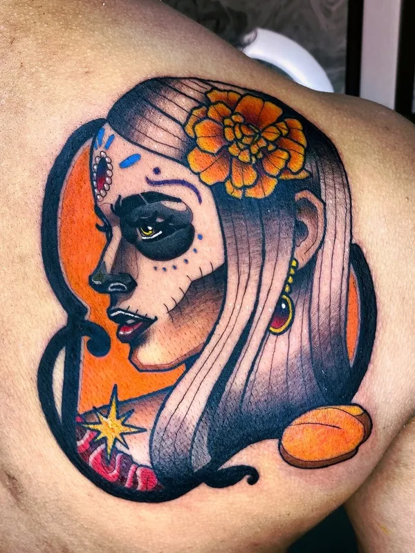 color neo-traditional 纹身 在 shoulder #101568 | 纹身师 Josh Villegas