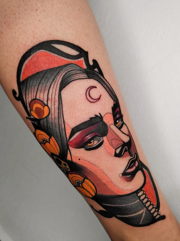 female color neo-traditional 纹身 在 forearm #101569 | 纹身师 Josh Villegas