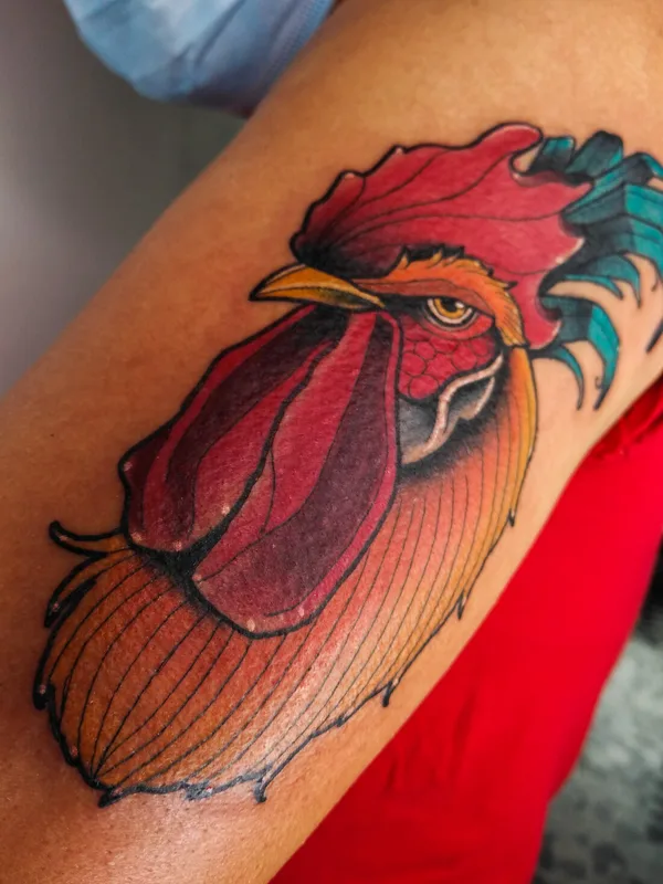 color neo-traditional 纹身 在 bicep #101571 | 纹身师 Josh Villegas