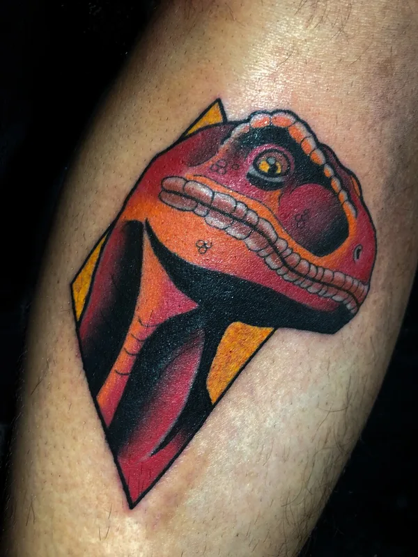 color neo-traditional 纹身 在 calf #101582 | 纹身师 Josh Villegas