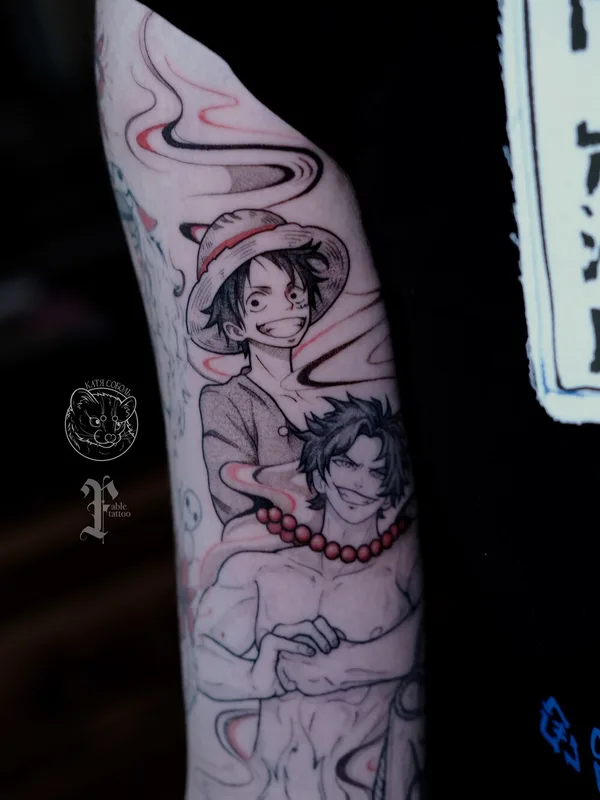 female blackandgrey anime tatuaje en shoulder #101664 | Tatuador Катя Соболь