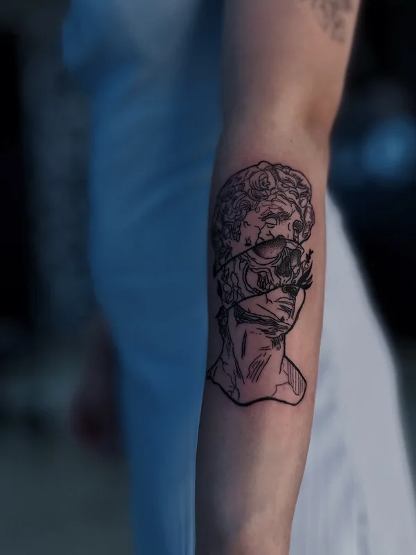 black sketch tatuaje en forearm #102032 | Tatuador Viktor Shmil