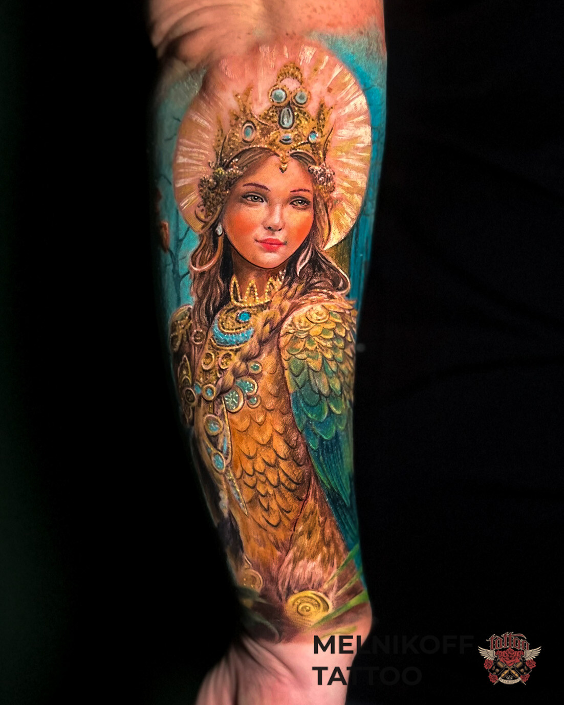 Реализм Portrait, Fantasy tattoo на Полный рукав