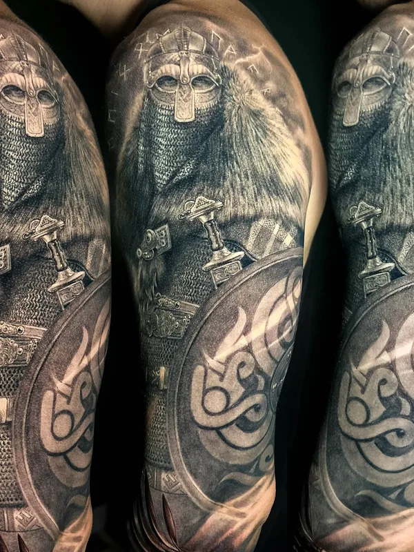 black and grey realism 타투 부위 full sleeve #102135 | 타투이스트 Мельников Алексей