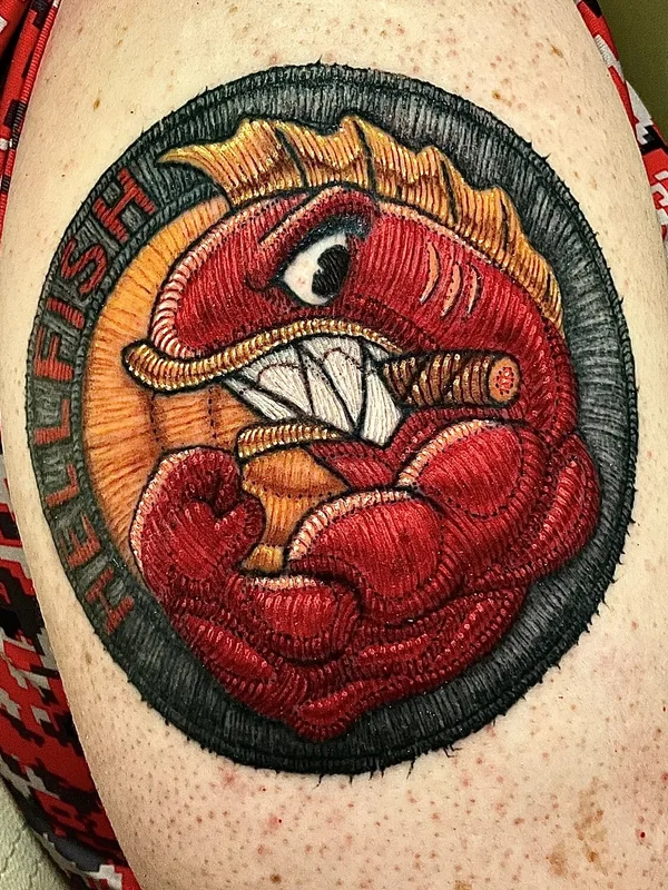 male color patch Tatuaggio su shoulder #102381 | Tatuatore Rafaela Herrera Art