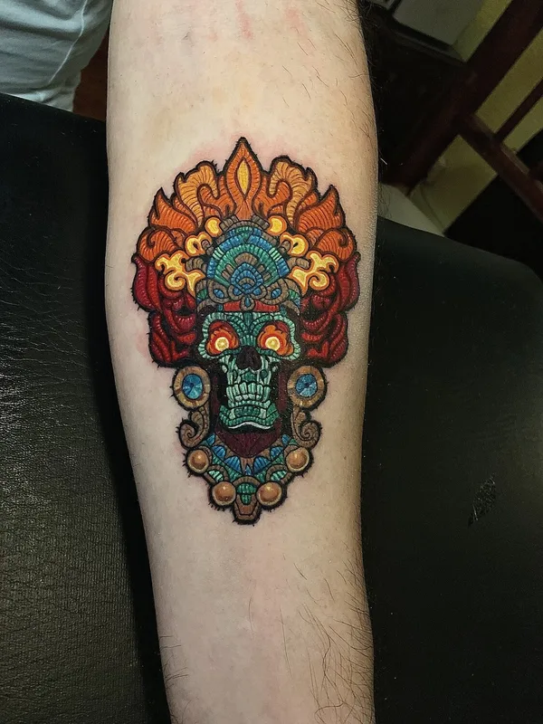 male color patch Tatuaggio su forearm #102382 | Tatuatore Rafaela Herrera Art