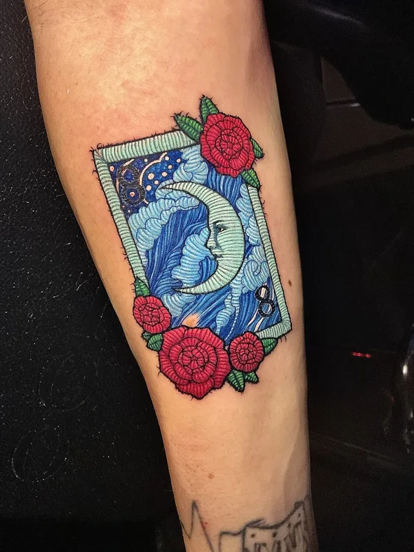 female color patch Tatuaggio su forearm #102386 | Tatuatore Rafaela Herrera Art