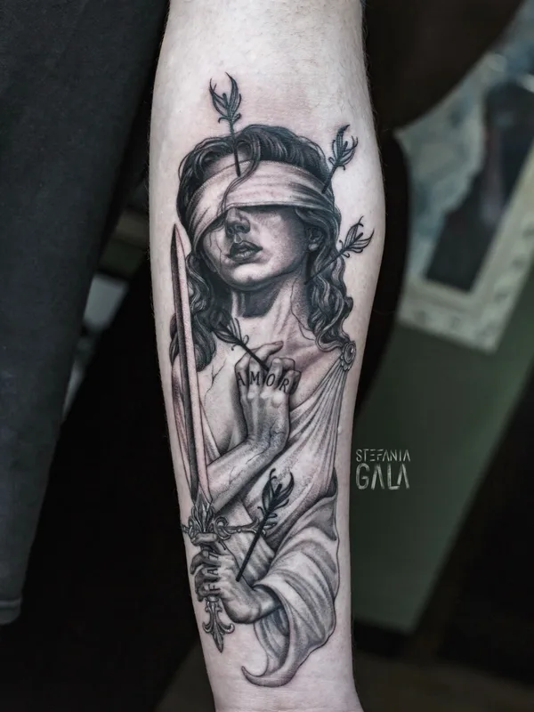 male blackandgrey fineline Tatuaggio su forearm #104072 | Tatuatore Stefania Gala