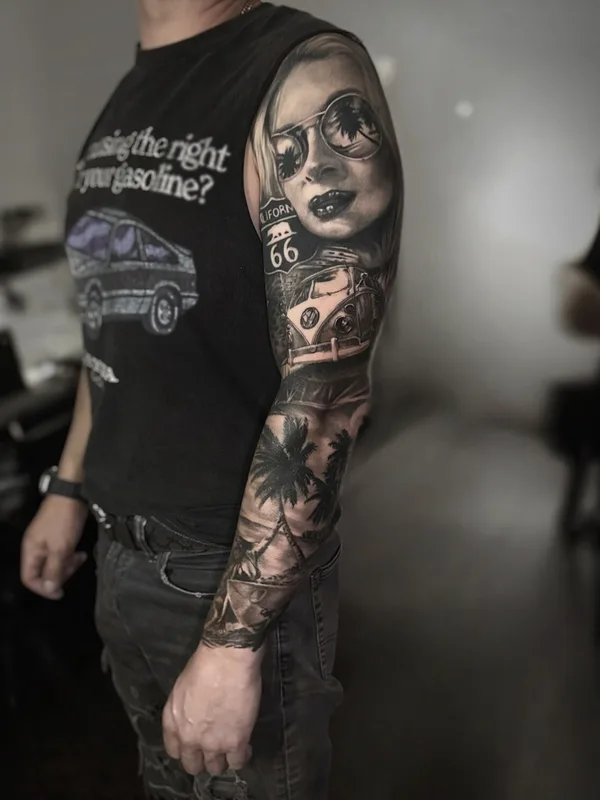 male black and grey realism 타투 부위 full sleeve #104967 | 타투이스트 Vladimir Mamonov