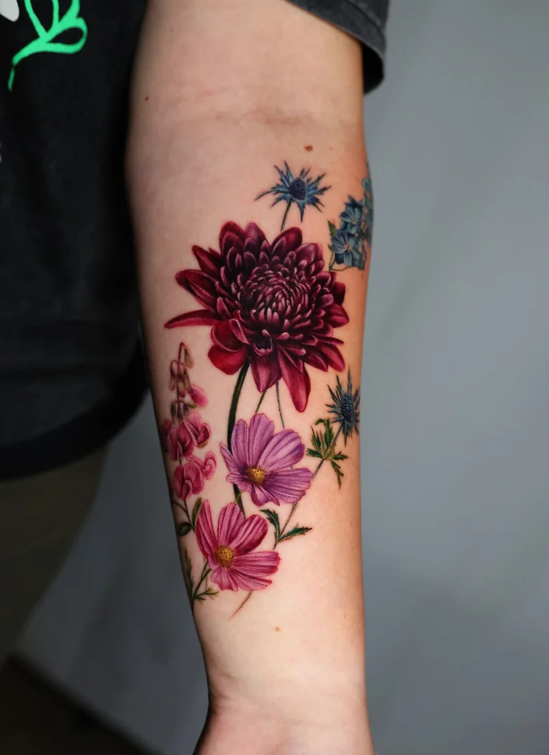 Living Botanical Tattoos by Anastasiia Kravets